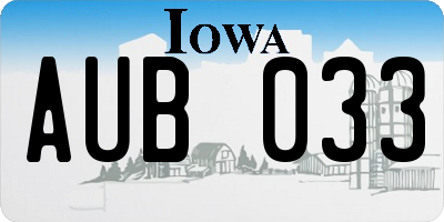 IA license plate AUB033
