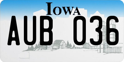 IA license plate AUB036