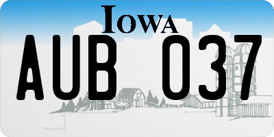 IA license plate AUB037