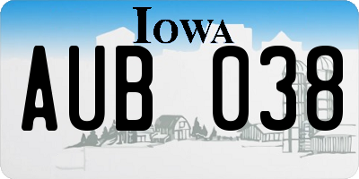 IA license plate AUB038