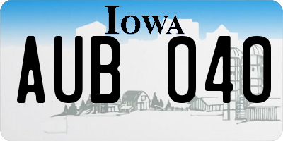 IA license plate AUB040