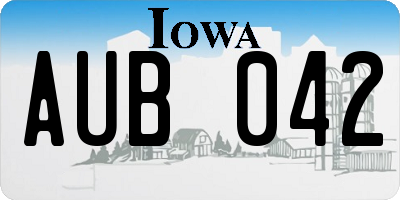 IA license plate AUB042