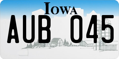 IA license plate AUB045