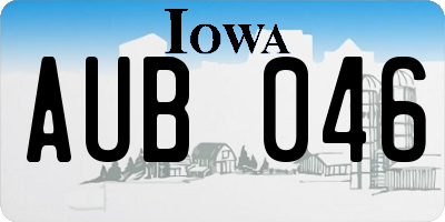 IA license plate AUB046
