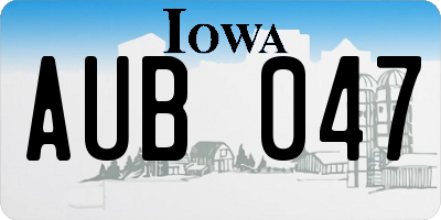 IA license plate AUB047