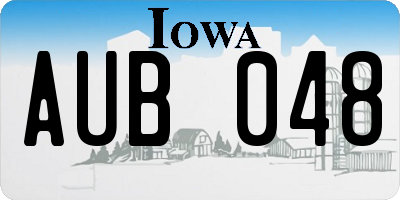 IA license plate AUB048