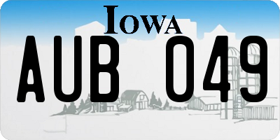 IA license plate AUB049
