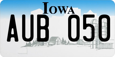 IA license plate AUB050