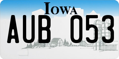 IA license plate AUB053
