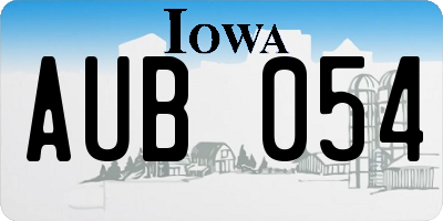IA license plate AUB054