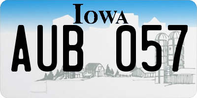 IA license plate AUB057