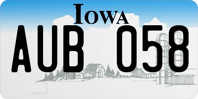 IA license plate AUB058