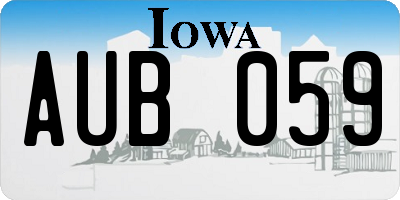 IA license plate AUB059
