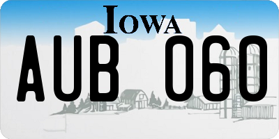IA license plate AUB060