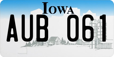IA license plate AUB061