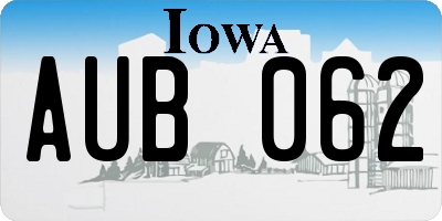 IA license plate AUB062