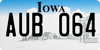 IA license plate AUB064