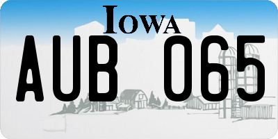 IA license plate AUB065