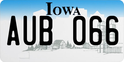 IA license plate AUB066
