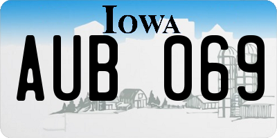 IA license plate AUB069