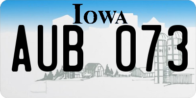 IA license plate AUB073