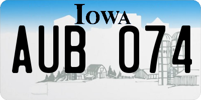 IA license plate AUB074