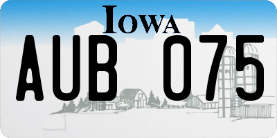 IA license plate AUB075