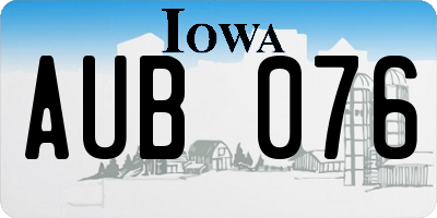 IA license plate AUB076