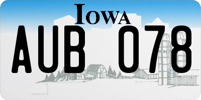 IA license plate AUB078