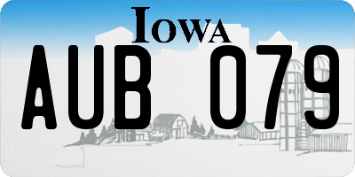 IA license plate AUB079