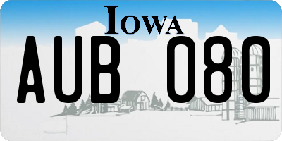 IA license plate AUB080