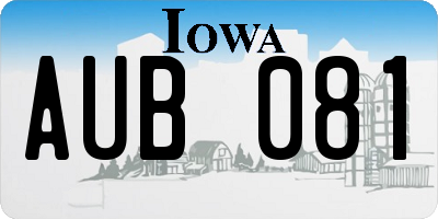 IA license plate AUB081
