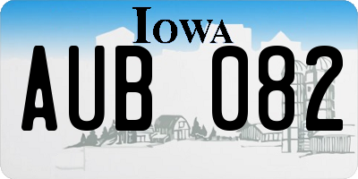 IA license plate AUB082
