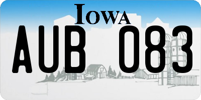 IA license plate AUB083
