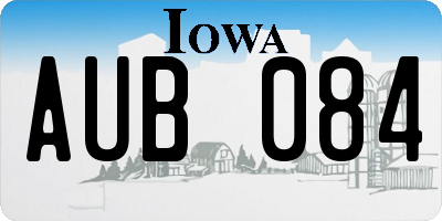 IA license plate AUB084