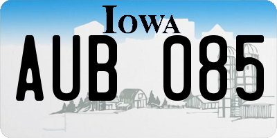IA license plate AUB085