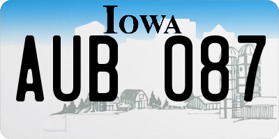 IA license plate AUB087