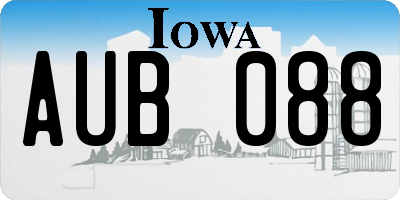IA license plate AUB088