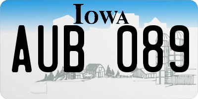 IA license plate AUB089