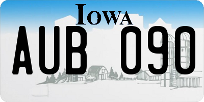 IA license plate AUB090