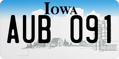 IA license plate AUB091