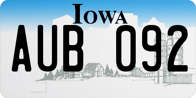 IA license plate AUB092