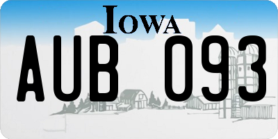 IA license plate AUB093