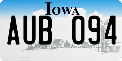 IA license plate AUB094