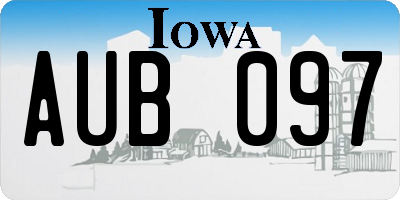 IA license plate AUB097
