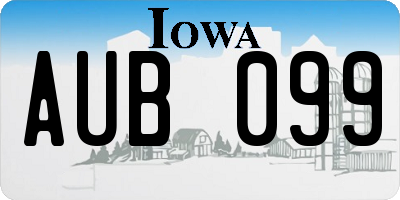 IA license plate AUB099