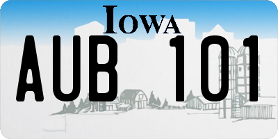 IA license plate AUB101