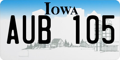 IA license plate AUB105