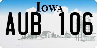 IA license plate AUB106