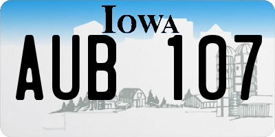 IA license plate AUB107
